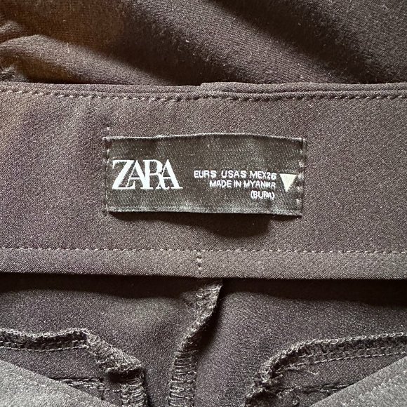 NWOT Zara Women's extra long high rise black slit flare leggings, Size S - Picture 9 of 12